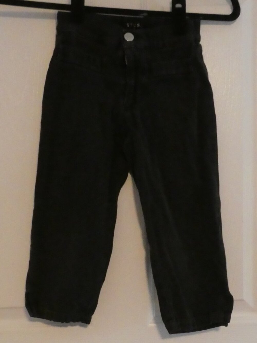 90s Vintage GUESS USA Made In Canada Black Cotton Pants - size 7 kids